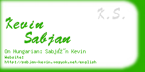 kevin sabjan business card